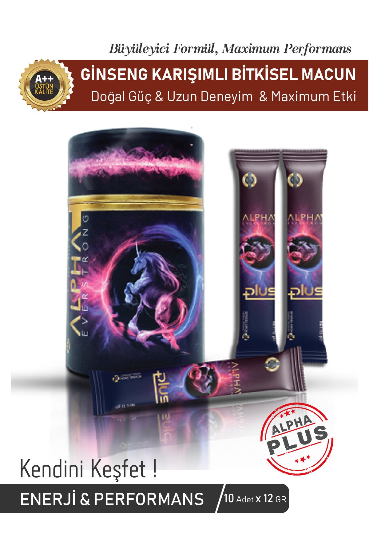 Alpha Plus Ginseng Macun Cakşırlı Maca Bitkisel Karışımlı Kuvvet Macun ( 12gr x 10 Adet ) - Görsel 7