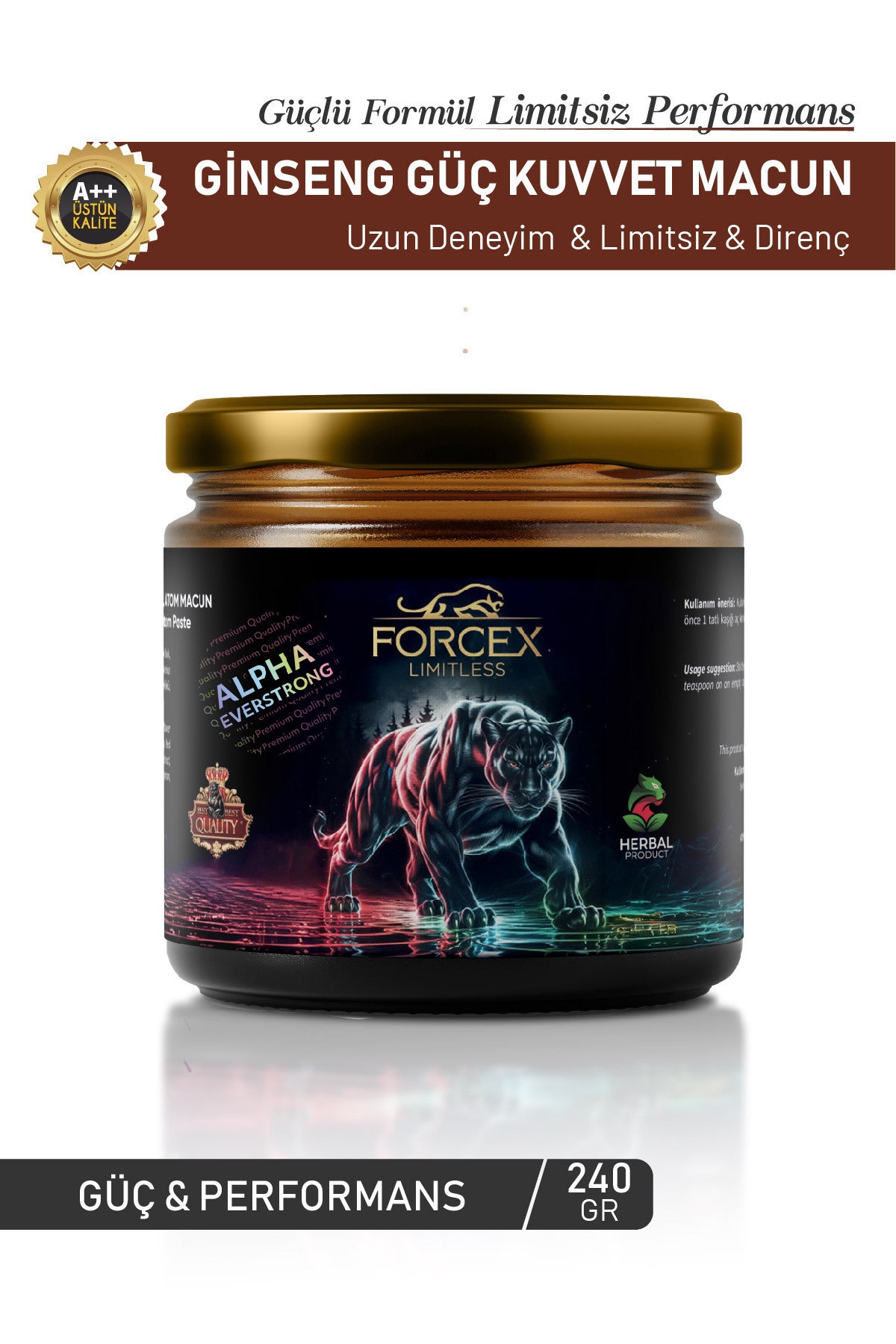 Forcex Ginseng ve Tribulus İçeren Bitkisel Karışımlı Kuvvet Macun ( 240 GR )