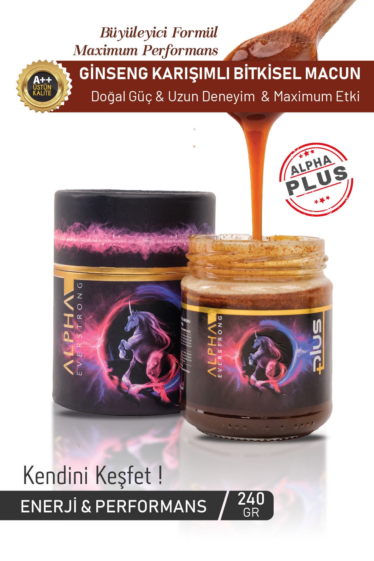 Panax Ginseng Macun Plus Bitkisel Karışım Kuvvet Macun Kavanoz (240 Gr)
